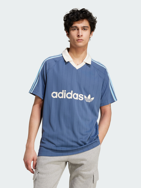 Koszulka sportowa męska adidas Pinstripe Jersey IU0199 S Niebieska (4066757717031) - obraz 1