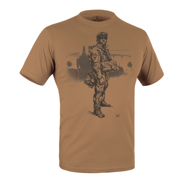 Футболка з малюнком P1G Paratrooper Coyote Brown S (UA281-29891-CB-PR) - зображення 1