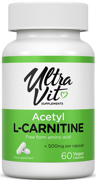 Suplement diety Ultra Vit Acetyl-L-Carnitine 60 kapsułek (5060255357323) - obraz 1