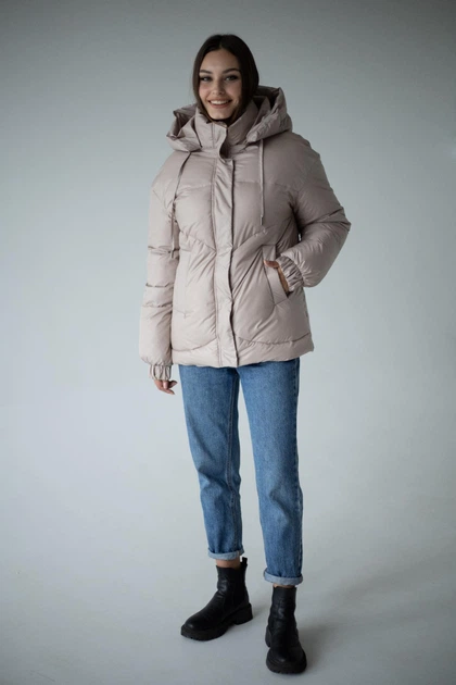 Зимний женский пуховик UF-Fashion Vanilla –KL 48 бежевый - изображение 2