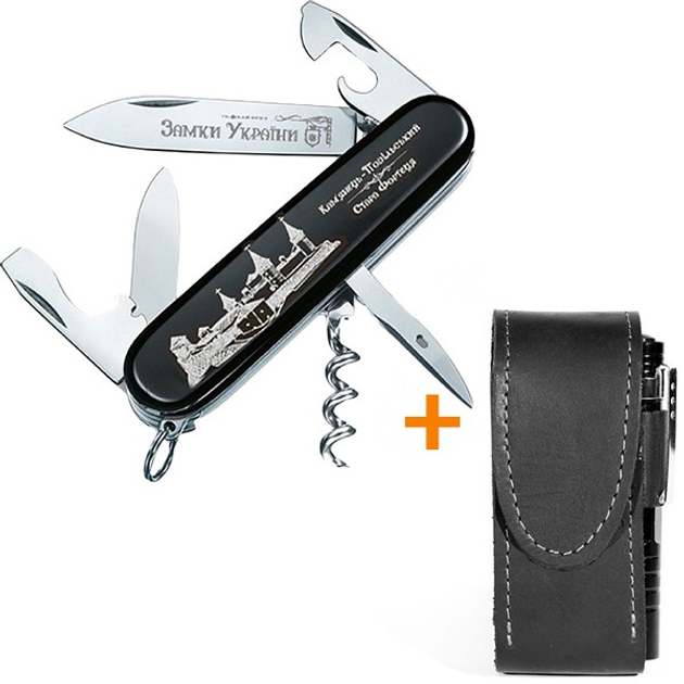 Комплект Нож Victorinox Spartan Castle 1.3603.3R20 + Чехол с фонариком Police - изображение 1