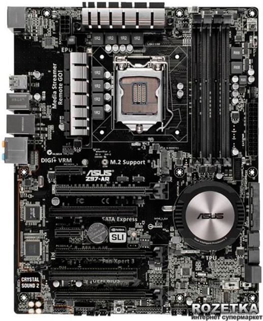 Материнская плата Asus Z97-AR (s1150, Intel Z97, PCI-Ex16) – низкие ...