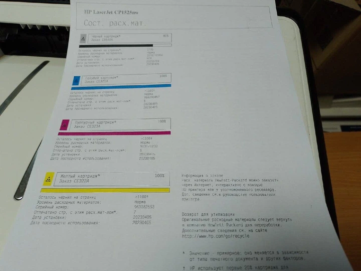 Принтер HP Color LaserJet Pro CP1525nw / Лазерная цветная печать / 600x600 dpi / A4 / 12 стр./мин / USB 2.0, Wi-Fi, Ethernet б/у - изображение 6