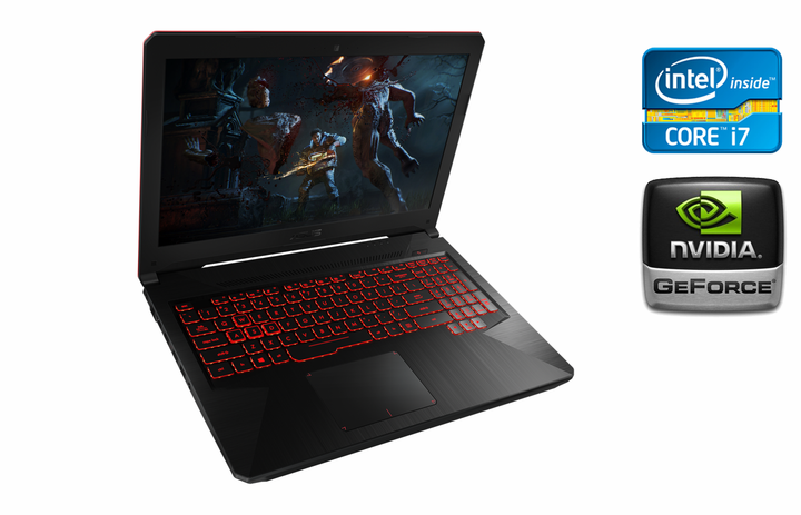Игровой ноутбук Asus FX 503V / 15.6" (1920x1080) IPS / Intel Core i7-7700HQ (4 (8) ядра по 2.8 - 3.8 GHz) / 16 GB DDR4 / 256 GB SSD + 1000 GB HDD / nVidia GeForce GTX 1060, 3 GB GDDR5, 192-bit / WebCam / Windows 10 б/у - Фото 1 Игровой ноутбук Asus FX 503V / 15.6" (1920x1080) IPS / Intel Core i7-7700HQ (4 (8) ядра по 2.8 - 3.8 GHz) / 16 GB DDR4 / 256 GB SSD + 1000 GB HDD / nVidia GeForce GTX 1060, 3 GB GDDR5, 192-bit / WebCam / Windows 10 б/у - изображение 1
