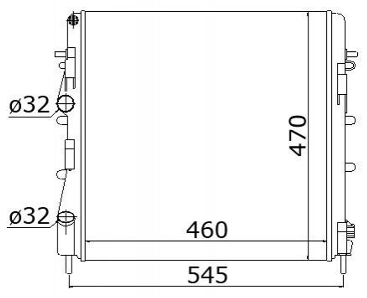 Радиатор охлаждения двигателя STARLINE RTA2325 Renault Kangoo; Nissan Kubistar 8200072712, 7711135540, 8200240818 - изображение 1