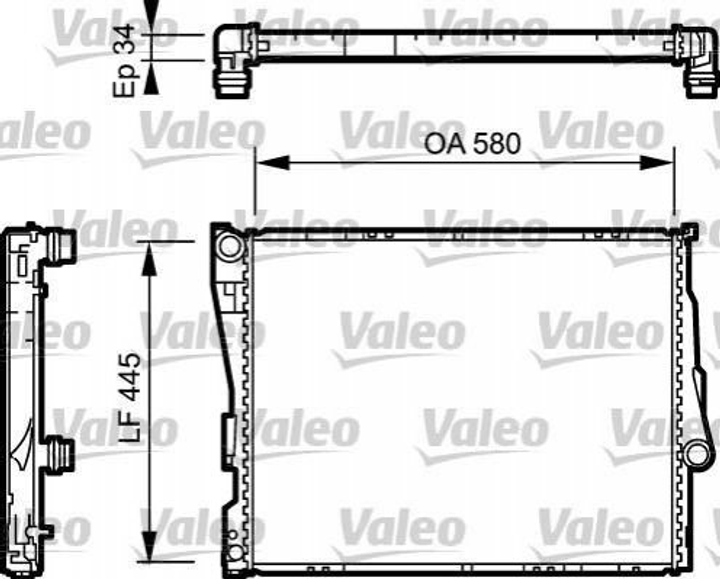 Радиатор охлаждения двигателя Valeo 734276 BMW 3 Series, 1 Series 17119071517, 17119071518, 17119071519 - изображение 1