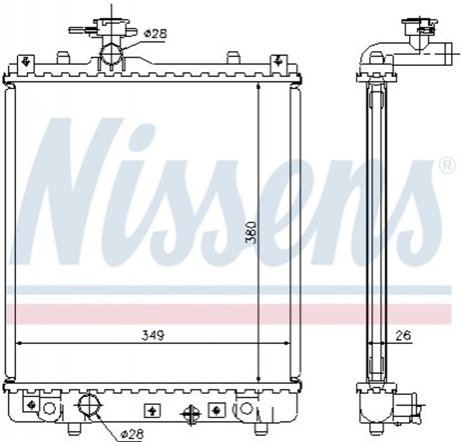 Радиатор охлаждения двигателя NISSENS 63014A 1300220, 1770083E00, 9208632 - изображение 1