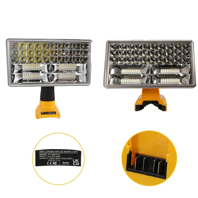 Ліхтар світлодіодний акумуляторний DEWALT 9 дюймів 14.4V-20V Li-ion Battery LED Жовтий (sv3812) - зображення 3