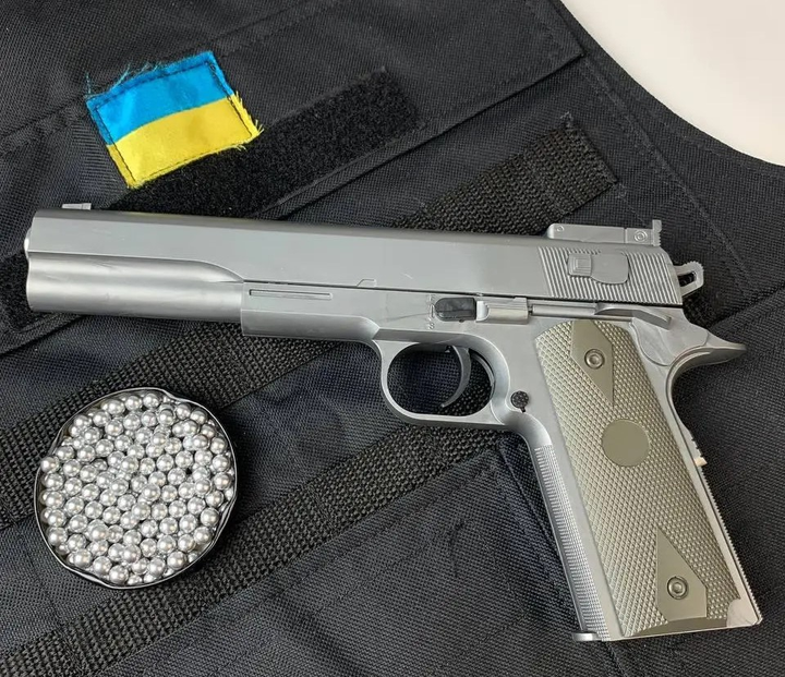 Страйкбольний Пістолет Colt M1905 VIGOR V2125 метал, пластик стріляє кульками 6 мм Сірий - зображення 2