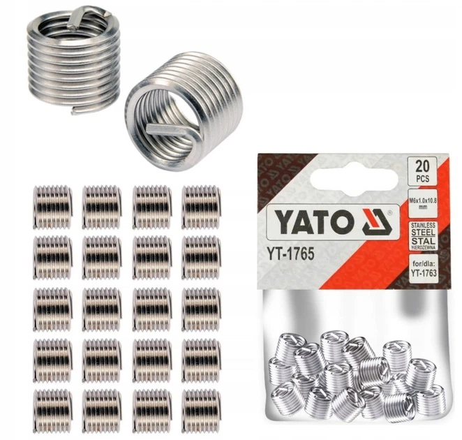Винтовая Вставка М6 Набор 20 шт Для Ремонта Резьбы YATO (YT-1765