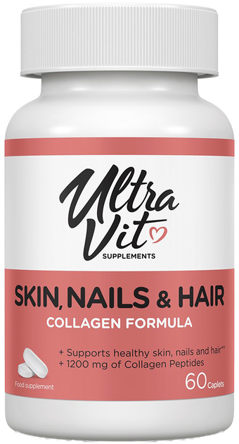 Suplement diety Ultra Vit Skin, Nails & Hair Collagen formula 60 kapsułek (5060730361593) - obraz 1