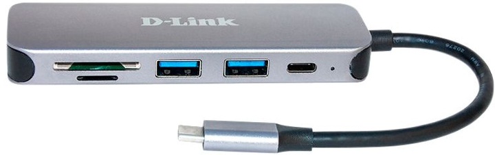 Hub USB D-Link DUB-2325 5-in-1 USB-C with Card Reader Silver - obraz 2