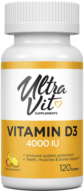 Suplement diety Ultra Vit Vitamin D3 4000 IU 120 kapsułek (5060730361234) - obraz 1