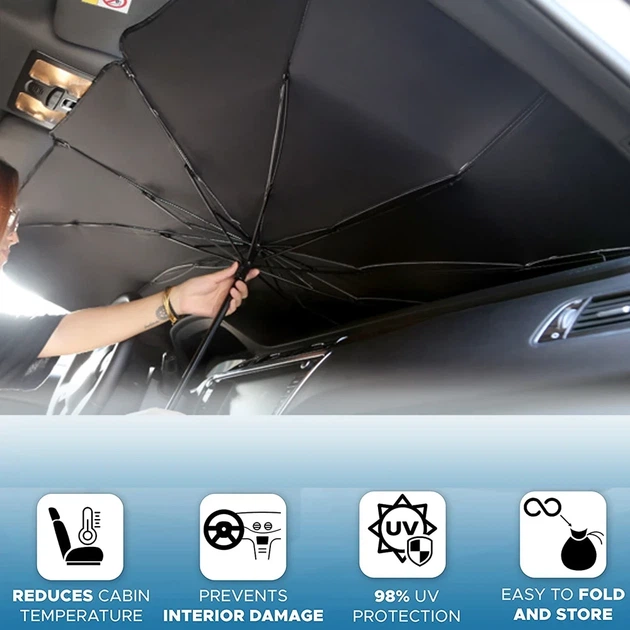 Зонт Автомобильный SunShield солнцезащитный для лобового стекла от солнца и снега - изображение 6