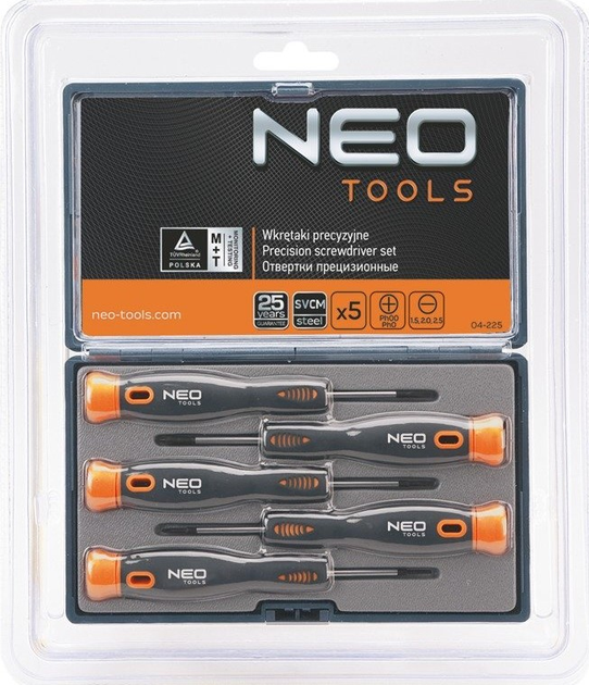 Набір викруток NEO Tools 04-225 CrMo 5 шт (5907558402285) - зображення 2