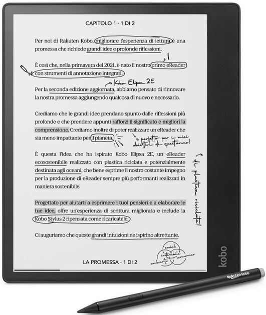 Электронная книга со стилусом Kobo Elipsa 2E 32GB Black (N605-KU-BK-K ...