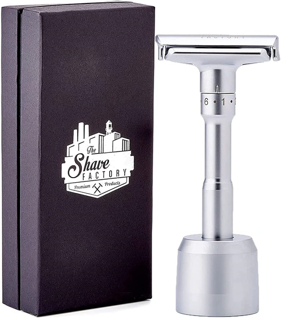 Бритва Т-подібна Shaving Factory Аdjustable Safety Razor with stand - изображение 6
