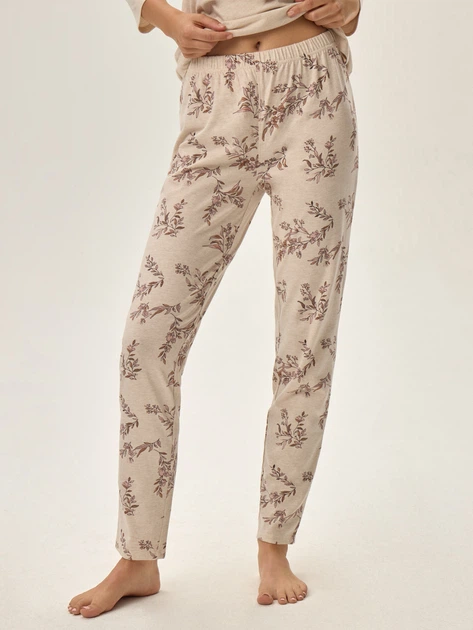 Piżama damska z długimi spodniami i długim rękawem Henderson 41874-80X 2XL Beżowa (5903972332900) - obraz 4