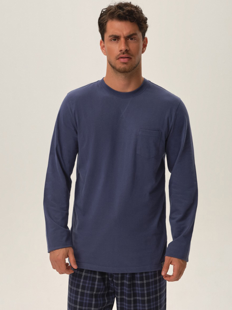 Піжама (лонгслів + штани) чоловіча бавовняна Henderson 41913-95X 2XL Темно-синяя (5903972333068) - зображення 3