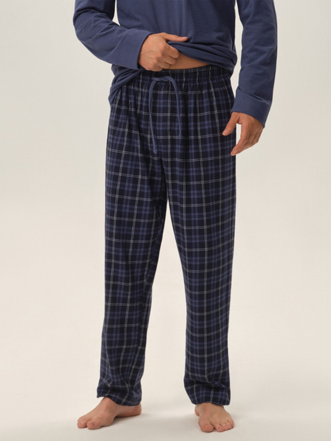 Піжама (лонгслів + штани) чоловіча бавовняна Henderson 41913-95X 2XL Темно-синяя (5903972333068) - зображення 4