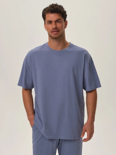 Piżama męska z długimi spodniami i krótkim rękawem Henderson 42012-05X L Błękitna (5903972347607) - obraz 3