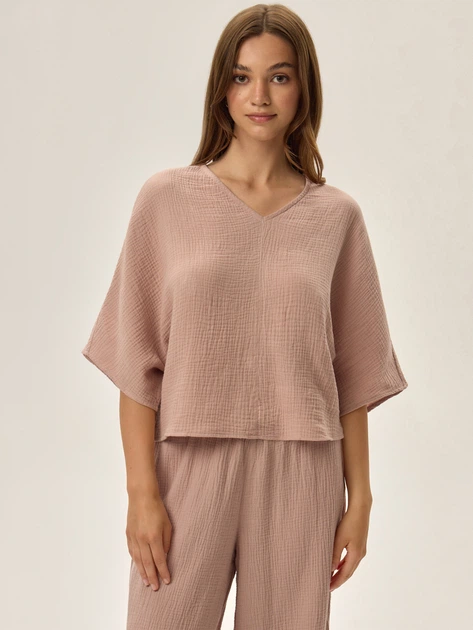 Piżama damska z długimi spodniami i krótkim rękawem bawełniana Henderson 42025-34X L Różowa (5903972349083) - obraz 4