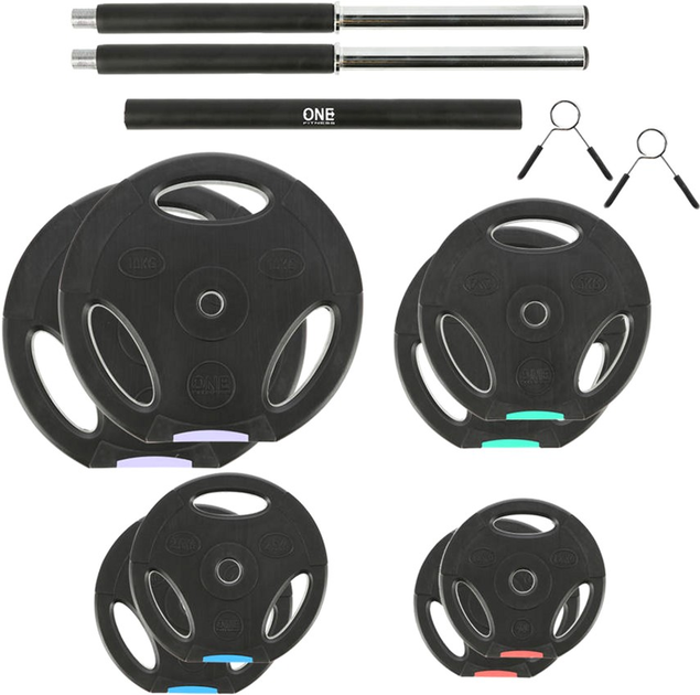 Sztanga One Fitness składana 42 kg Czarna (5907695596502) - obraz 4
