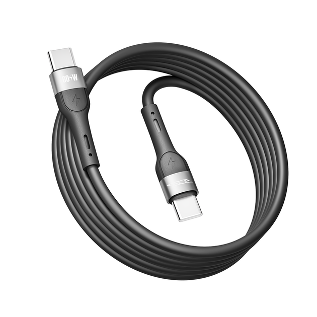 USB Кабель Ridea RC-XS51 X-Silicone 60W 3A Type-C to Type-C 2m, Black - зображення 3