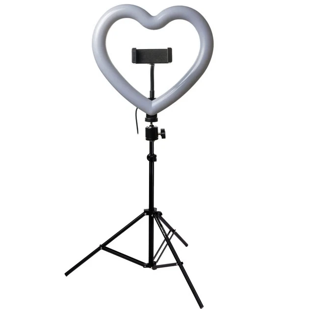 Кольцевая LED лампа RGB Сердце 26 см 16 ВТ и штатив 2.1 метра - Фото 11 Кольцевая LED лампа RGB Сердце 26 см 16 ВТ и штатив 2.1 метра - изображение 11