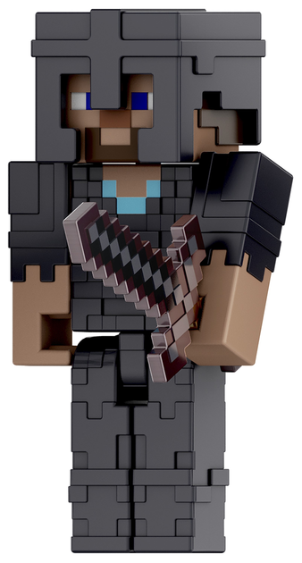 Zestaw Mattel Minecraft figurka 3.25" Steve in Netherite Armor + akcesorium (194735193677) - obraz 2