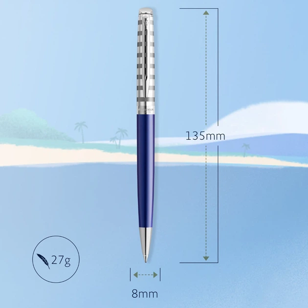 Ручка шариковая Waterman HEMISPHERE Anniversary Le Lounge Blue CT BP 22 083 Серебристый - Фото 3 Ручка шариковая Waterman HEMISPHERE Anniversary Le Lounge Blue CT BP 22 083 Серебристый - изображение 3