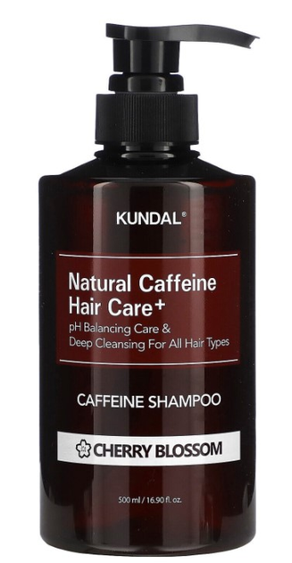 Акція на Натуральний шампунь Kundal Natural Caffeine Scalp Care Shampoo Cherry Blossom проти випадіння волосся 500 мл від Rozetka