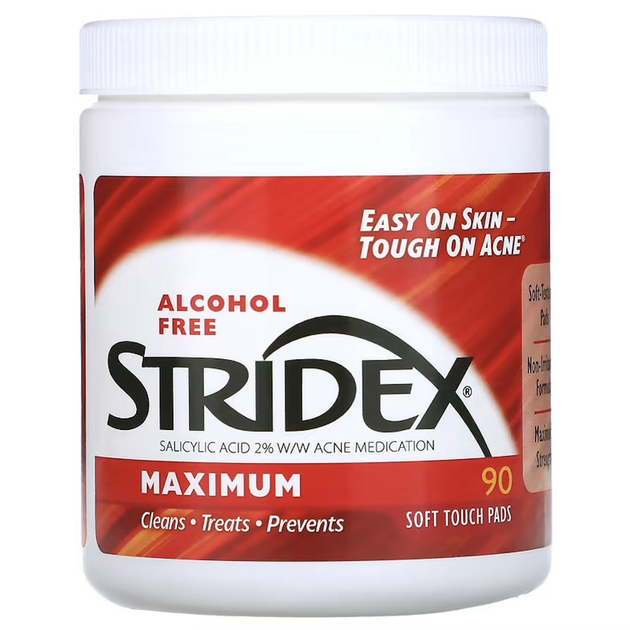 Контроль акне, Stridex, Single-Step, максимальна дія, без спирту, 90 м’яких подушечок - зображення 3