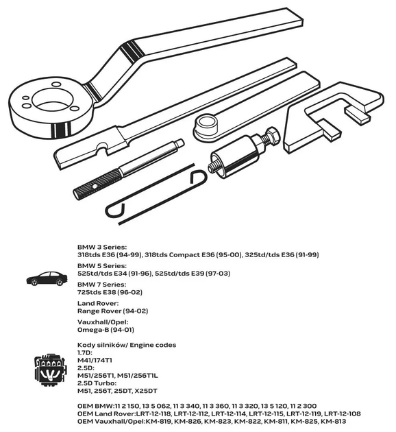 Zestaw blokad rozrządu NEO Tools do silników diesla BMW, Land Rover, Opel 11-317 (5907558436204) - obraz 6
