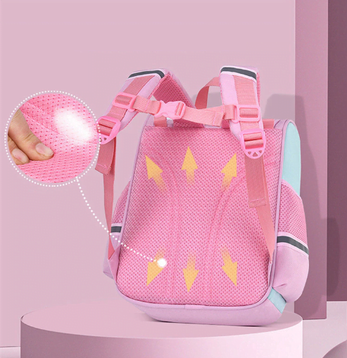 Школьный рюкзак,портфель 1-2 класс для девочек мягкая спинка ZMbaby Розовый Единорог, высота 32см + 3D пенал - изображение 6