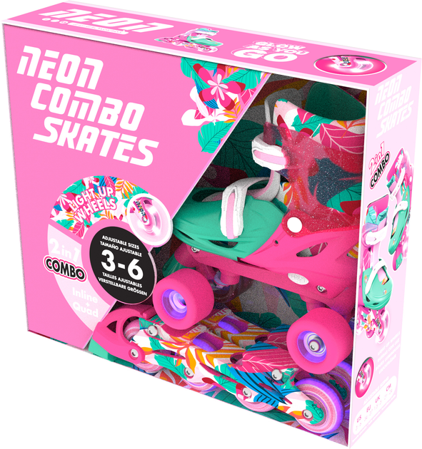 Роликовые коньки Neon Combo Цветы Размер 34-37 (NC49F4) - изображение 2