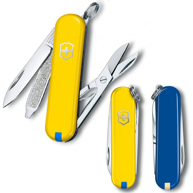 Нож Victorinox Classic SD Ukraine 58 мм/7 функций/желто-синий - изображение 1