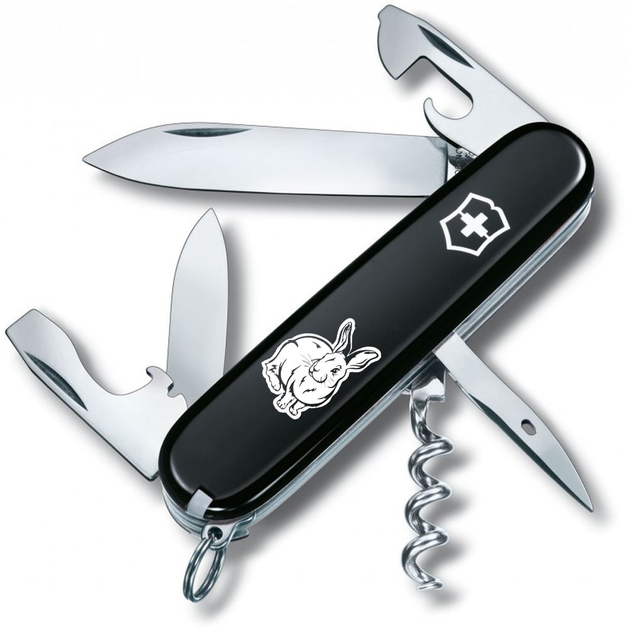 Ніж Victorinox Spartan Zodiac 91мм/12функ/Чорний Водяний кролик, білий/чорний - зображення 1