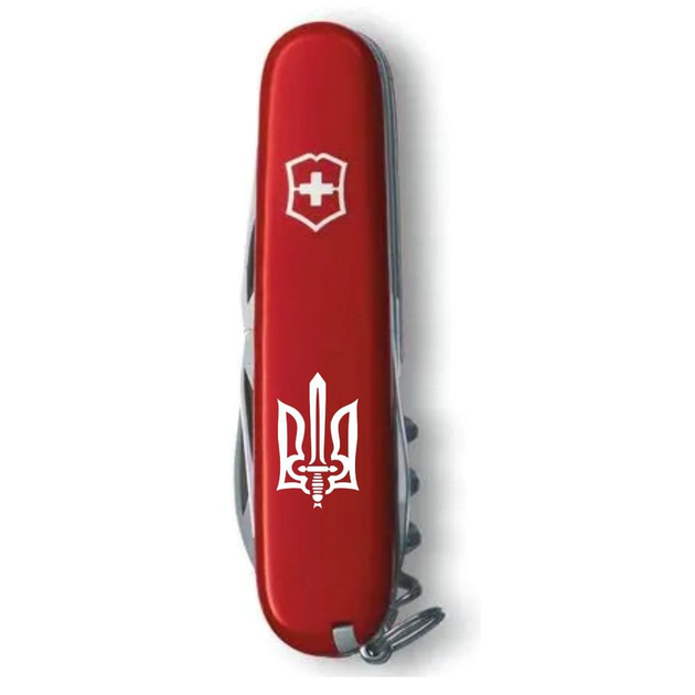 Ніж Victorinox Climber Ukraine 91мм/14функ/Тризуб ОУН білий/червоний - зображення 2