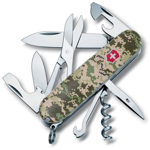 Ніж Victorinox Climber Army 91мм/14функ/піксель зелений з черв.лого - зображення 2