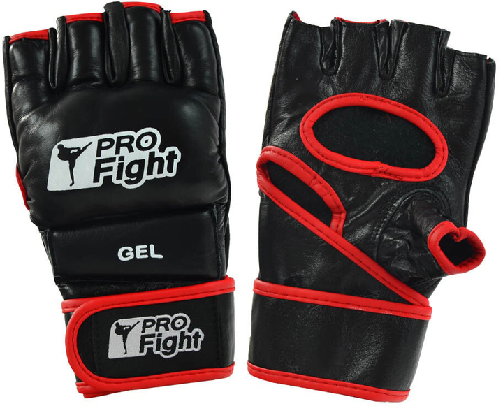 Rękawice Profight skóra MMA Gloves rozmiar L Czarne (5902860631675) - obraz 1