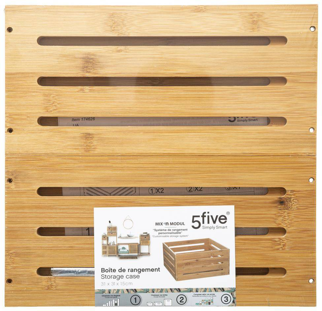 Ящик для зберігання 5five Simply Smart Бамбук 15x31x31 см (3560237559216) - зображення 3