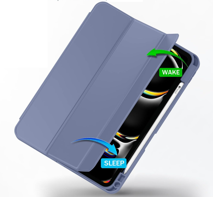 Чехол-книжка CDK для Apple iPad Pro 11" M5 2025 | Экокожа силикон Smart Case Слот Стилус (017897) (lavender grey) - изображение 2