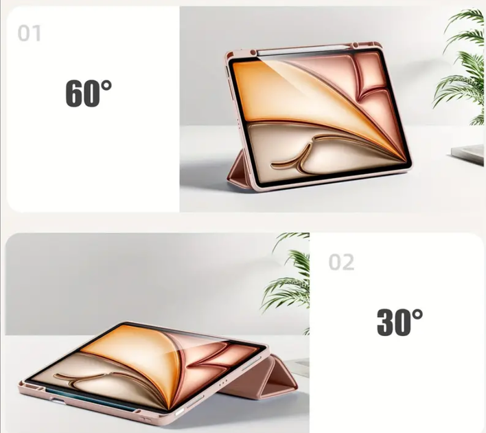 Чехол-книжка CDK для Apple iPad Air 13" M4 2026 | Экокожа силикон Smart Case Слот Стилус (017899) (pink sand) - изображение 5