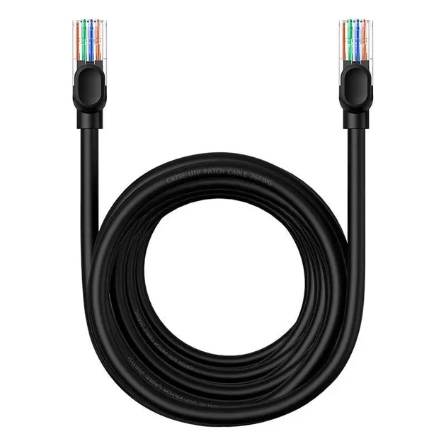 Мережевий кабель RJ45 Baseus CAT5 B00133206111-06 RJ45 круглий 8 м Black (TB020693) - Фото 1 Мережевий кабель RJ45 Baseus CAT5 B00133206111-06 RJ45 круглий 8 м Black (TB020693) - зображення 1
