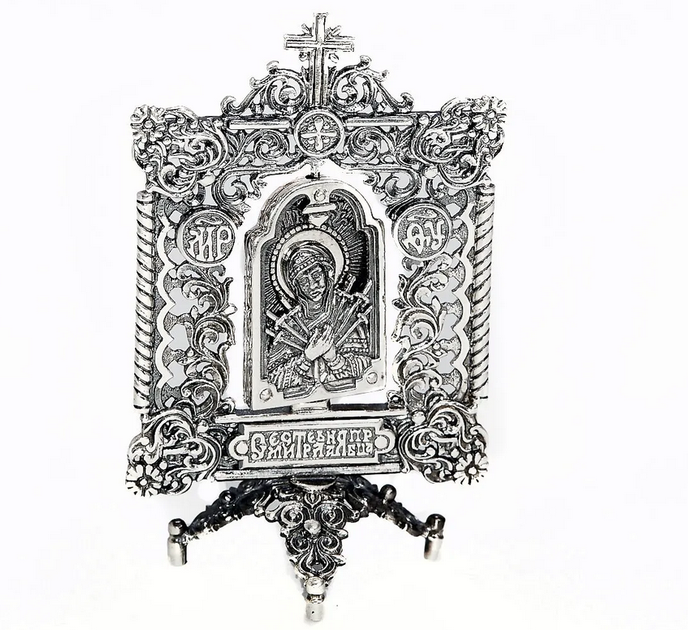 Ікона настільна Семистрільна зі срібла 925 проби 1011-IDE Ideale - Фото 1 Ікона настільна Семистрільна зі срібла 925 проби 1011-IDE Ideale - зображення 1