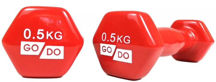 Гантель для фитнеса с виниловым покрытием 2шт GoDo GD-0.5R - изображение 2