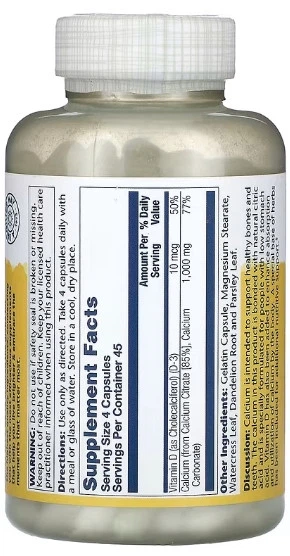 Цитрат кальцію з вітаміном Д3 Calcium Citrate w/Vit D-3 1000mg - 180 caps - зображення 2