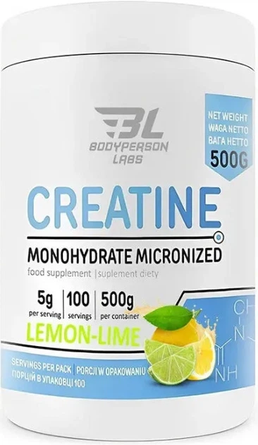 Креатин моногідрад Bodyperson labs Creatine monohydrate - 500g Lemon Lime - Фото 1 Креатин моногідрад Bodyperson labs Creatine monohydrate - 500g Lemon Lime - зображення 1