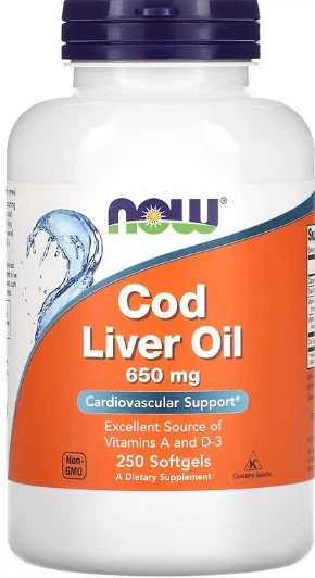 Рыбий жир NOW Cod Liver Oil 650mg 250 sgels - Фото 1 Рыбий жир NOW Cod Liver Oil 650mg 250 sgels - зображення 1